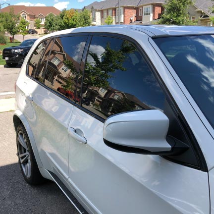 bmw X5 with 18% window tint applied to the windows